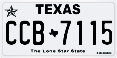 TX license plate CCB7115