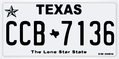 TX license plate CCB7136