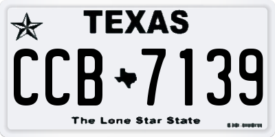 TX license plate CCB7139