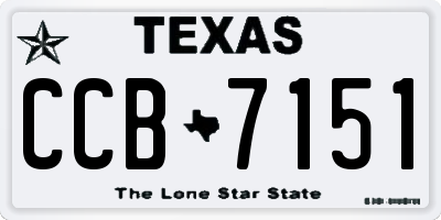 TX license plate CCB7151