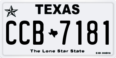 TX license plate CCB7181