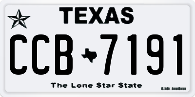 TX license plate CCB7191
