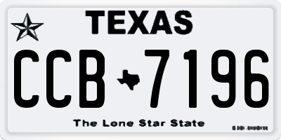 TX license plate CCB7196
