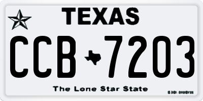 TX license plate CCB7203