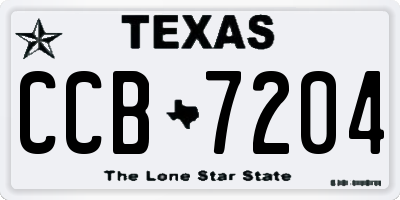TX license plate CCB7204