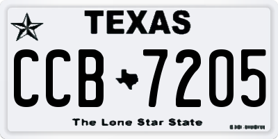 TX license plate CCB7205