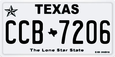 TX license plate CCB7206