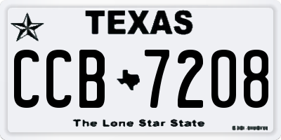 TX license plate CCB7208