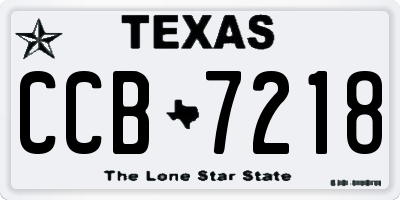 TX license plate CCB7218