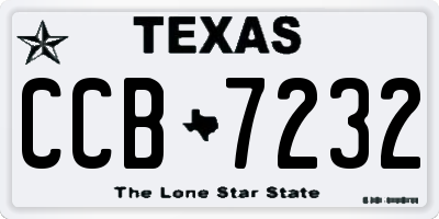 TX license plate CCB7232