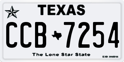 TX license plate CCB7254