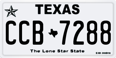 TX license plate CCB7288
