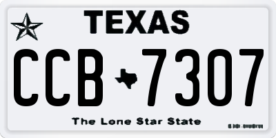 TX license plate CCB7307