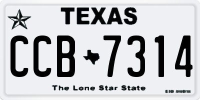 TX license plate CCB7314