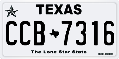 TX license plate CCB7316