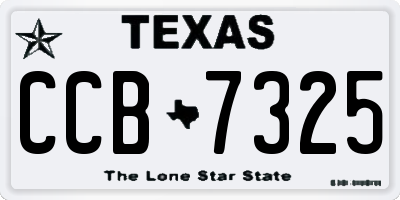 TX license plate CCB7325