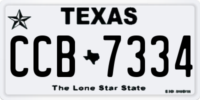 TX license plate CCB7334