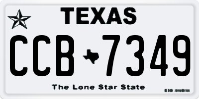TX license plate CCB7349