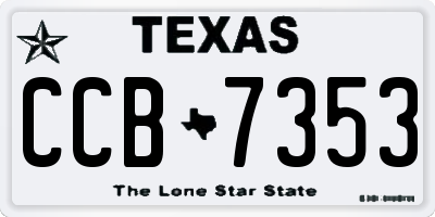 TX license plate CCB7353