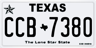 TX license plate CCB7380