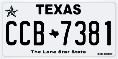 TX license plate CCB7381
