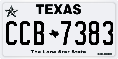 TX license plate CCB7383