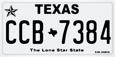 TX license plate CCB7384
