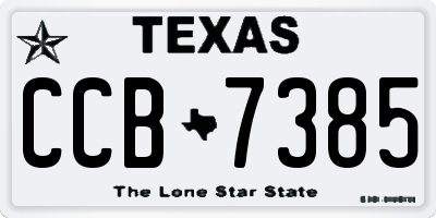 TX license plate CCB7385