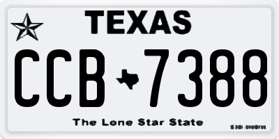 TX license plate CCB7388
