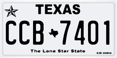 TX license plate CCB7401