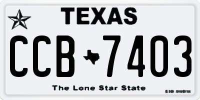 TX license plate CCB7403