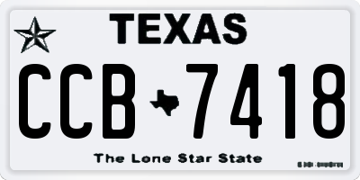 TX license plate CCB7418