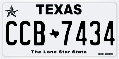 TX license plate CCB7434