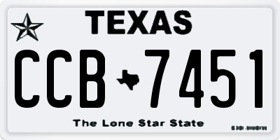TX license plate CCB7451