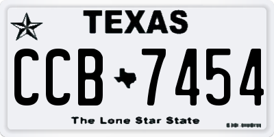 TX license plate CCB7454