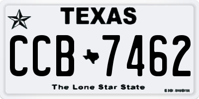 TX license plate CCB7462