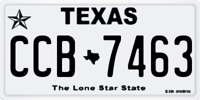 TX license plate CCB7463