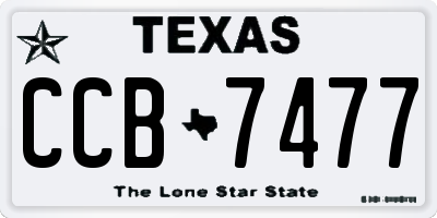 TX license plate CCB7477