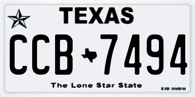 TX license plate CCB7494
