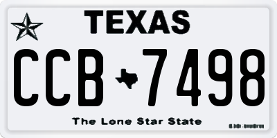 TX license plate CCB7498