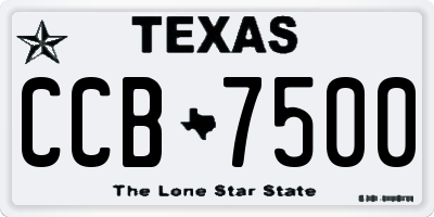 TX license plate CCB7500