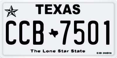 TX license plate CCB7501