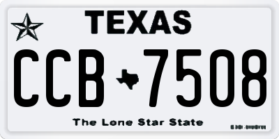 TX license plate CCB7508