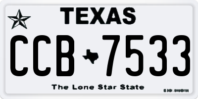 TX license plate CCB7533