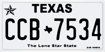 TX license plate CCB7534
