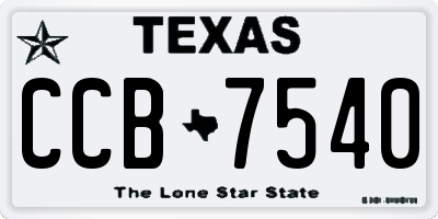 TX license plate CCB7540