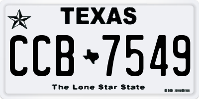 TX license plate CCB7549