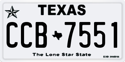 TX license plate CCB7551