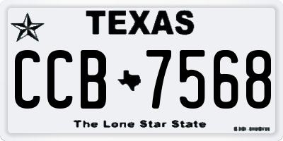 TX license plate CCB7568