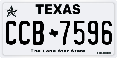 TX license plate CCB7596